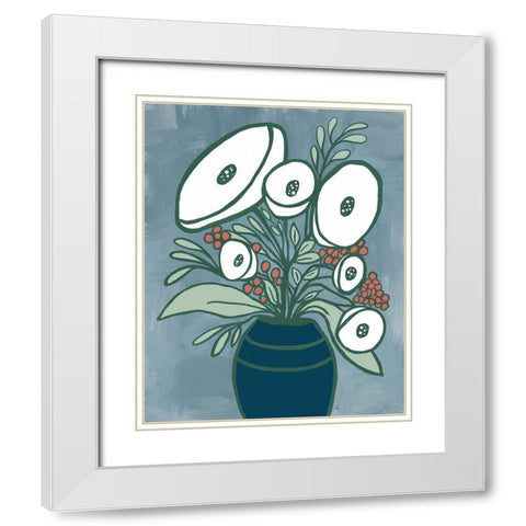 Bold Bouquet IV White Modern Wood Framed Art Print with Double Matting by Murdock, Ramona