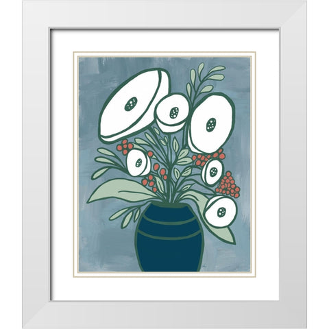Bold Bouquet IV White Modern Wood Framed Art Print with Double Matting by Murdock, Ramona