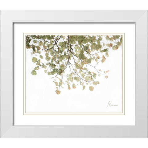 Aspen Leaves White Modern Wood Framed Art Print with Double Matting by Murdock, Ramona