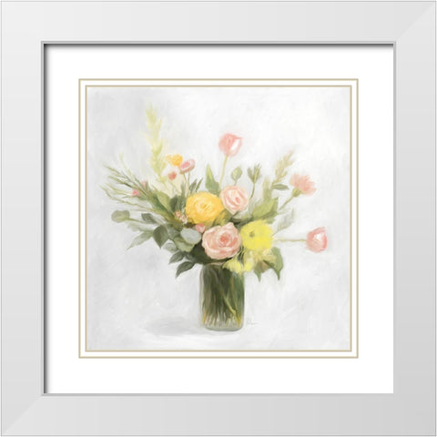 Happiness White Modern Wood Framed Art Print with Double Matting by Murdock, Ramona