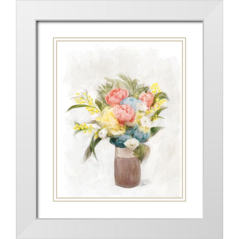 Mixed Garden White Modern Wood Framed Art Print with Double Matting by Murdock, Ramona