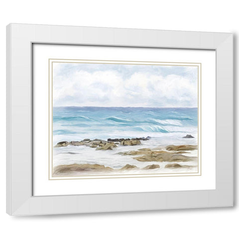 Wave Therapy I White Modern Wood Framed Art Print with Double Matting by Murdock, Ramona
