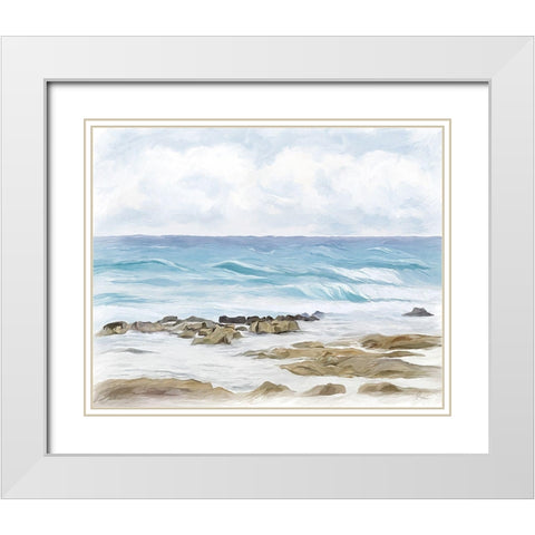 Wave Therapy I White Modern Wood Framed Art Print with Double Matting by Murdock, Ramona