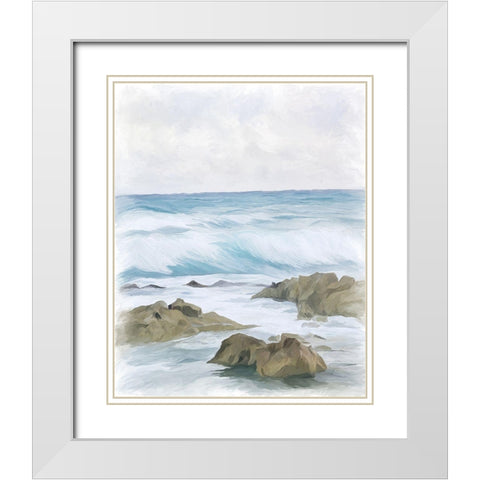 Wave Therapy II White Modern Wood Framed Art Print with Double Matting by Murdock, Ramona