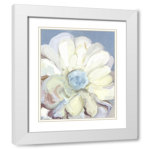 Chunky Floral I White Modern Wood Framed Art Print with Double Matting by Murdock, Ramona
