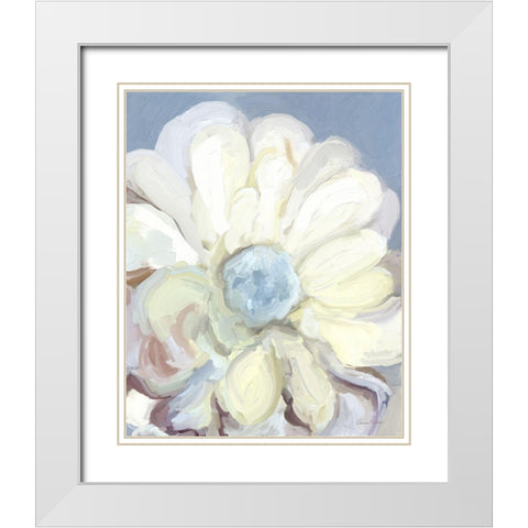 Chunky Floral I White Modern Wood Framed Art Print with Double Matting by Murdock, Ramona