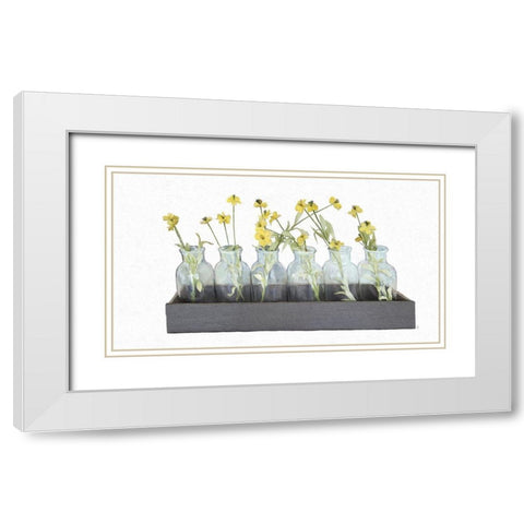 Box of Daisies White Modern Wood Framed Art Print with Double Matting by Murdock, Ramona