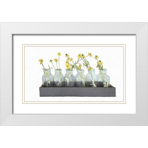 Box of Daisies White Modern Wood Framed Art Print with Double Matting by Murdock, Ramona