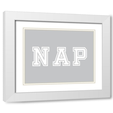 Nap White Modern Wood Framed Art Print with Double Matting by Murdock, Ramona