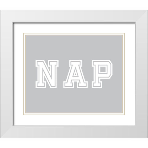 Nap White Modern Wood Framed Art Print with Double Matting by Murdock, Ramona
