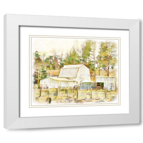 Barn 504 White Modern Wood Framed Art Print with Double Matting by Murdock, Ramona