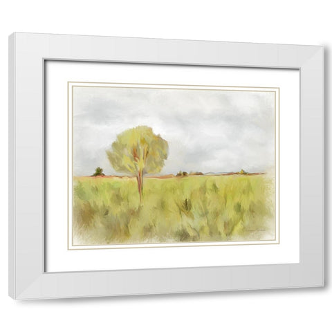 Lone Tree White Modern Wood Framed Art Print with Double Matting by Murdock, Ramona