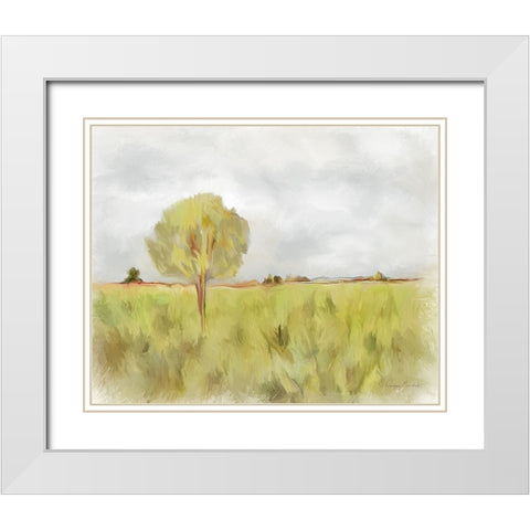 Lone Tree White Modern Wood Framed Art Print with Double Matting by Murdock, Ramona