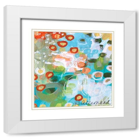 Superbloom IV White Modern Wood Framed Art Print with Double Matting by Allemand, Sue