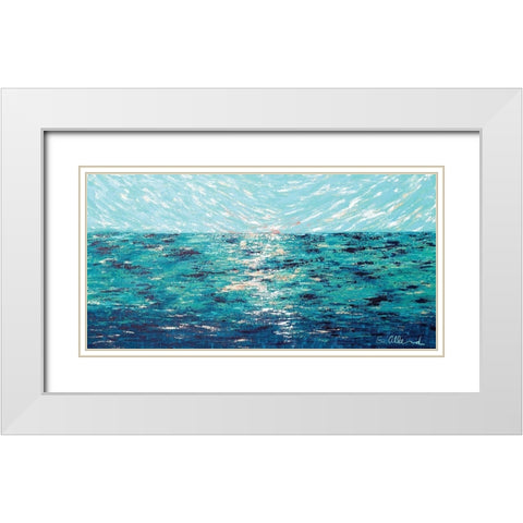 Precious Sea White Modern Wood Framed Art Print with Double Matting by Allemand, Sue