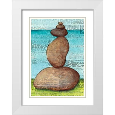 Balance White Modern Wood Framed Art Print with Double Matting by Allemand, Sue