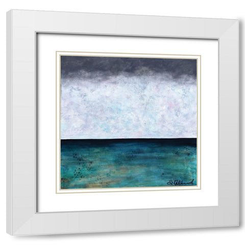 Winter Over Water White Modern Wood Framed Art Print with Double Matting by Allemand, Sue