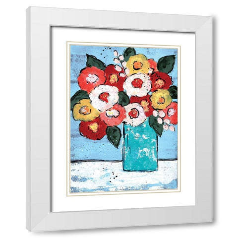Flowers for Mom White Modern Wood Framed Art Print with Double Matting by Allemand, Sue