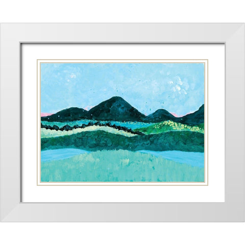 Over the Hills White Modern Wood Framed Art Print with Double Matting by Allemand, Sue