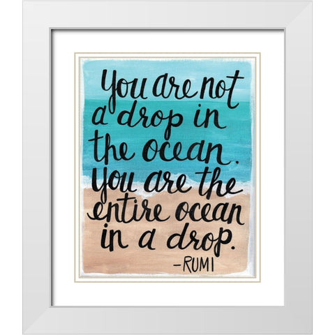 Drop in the Ocean White Modern Wood Framed Art Print with Double Matting by Allemand, Sue