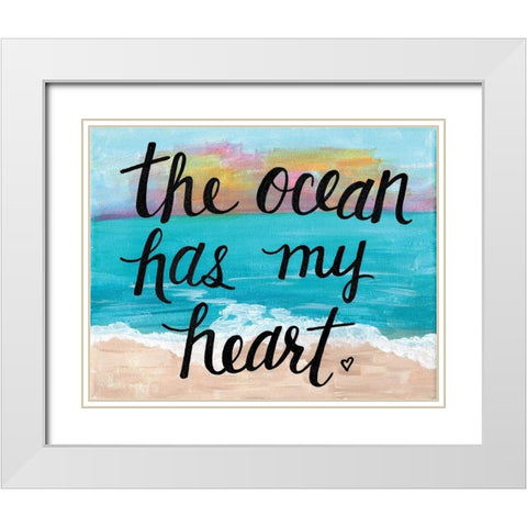Ocean Has My Heart White Modern Wood Framed Art Print with Double Matting by Allemand, Sue