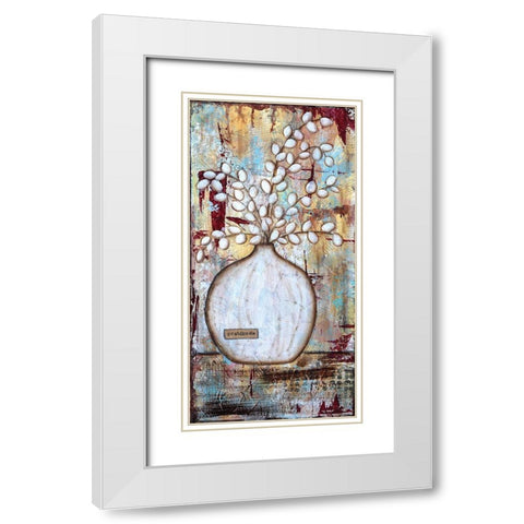 Gratitude Vase White Modern Wood Framed Art Print with Double Matting by Allemand, Sue