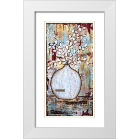 Gratitude Vase White Modern Wood Framed Art Print with Double Matting by Allemand, Sue