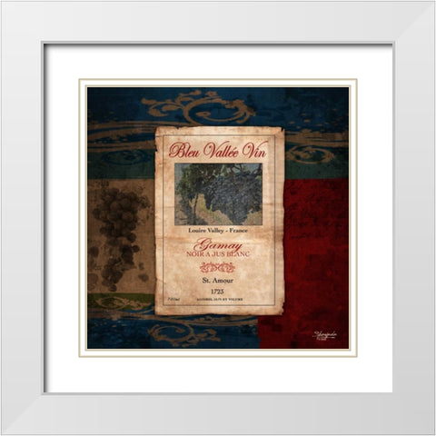 Gamay Wine Label White Modern Wood Framed Art Print with Double Matting by Eva, Shawnda