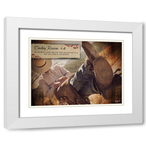 Cowboy Reason IV White Modern Wood Framed Art Print with Double Matting by Eva, Shawnda