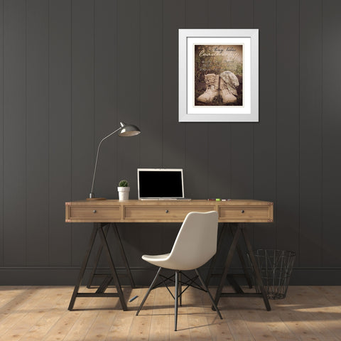 Army Values White Modern Wood Framed Art Print with Double Matting by Eva, Shawnda