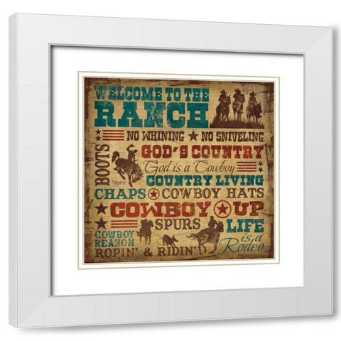 Welcome to the Ranch White Modern Wood Framed Art Print with Double Matting by Eva, Shawnda