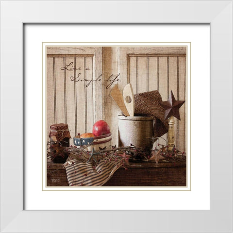 Scooner Bay White Modern Wood Framed Art Print with Double Matting by Eva, Shawnda