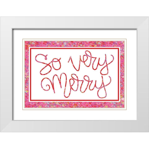 So Very Merry White Modern Wood Framed Art Print with Double Matting by Dicks, Stephanie