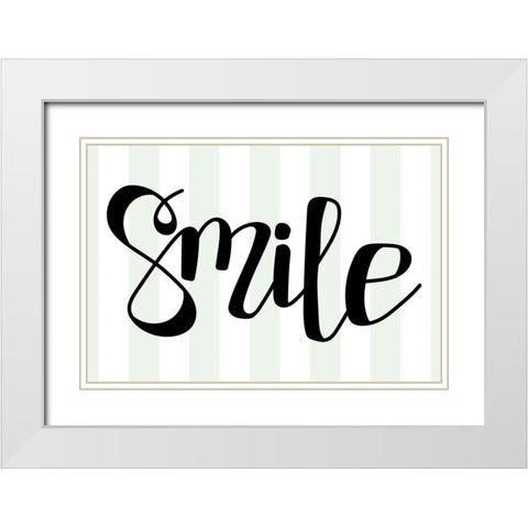 Smile White Modern Wood Framed Art Print with Double Matting by Dicks, Stephanie