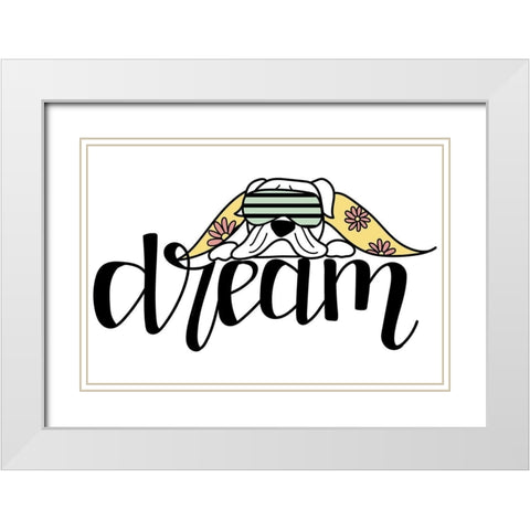 Dream  White Modern Wood Framed Art Print with Double Matting by Dicks, Stephanie