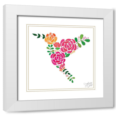 Hummingbird I White Modern Wood Framed Art Print with Double Matting by Dicks, Stephanie