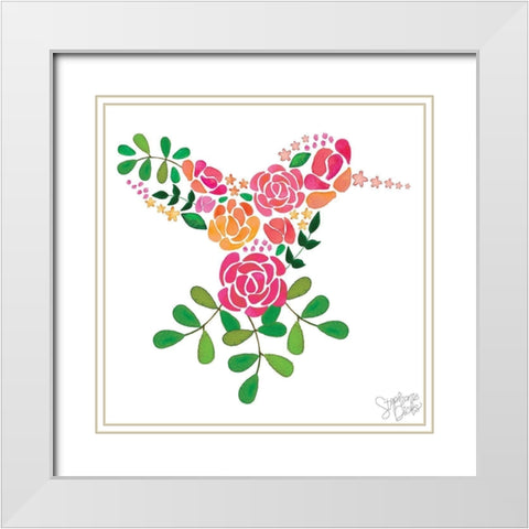 Hummingbird II White Modern Wood Framed Art Print with Double Matting by Dicks, Stephanie