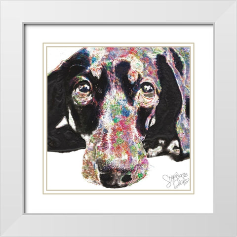 Darla White Modern Wood Framed Art Print with Double Matting by Dicks, Stephanie