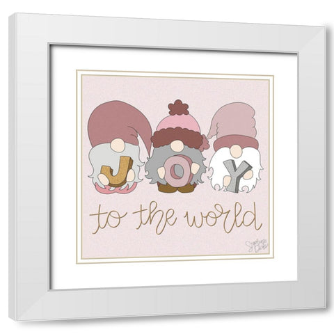 Joy to the World II White Modern Wood Framed Art Print with Double Matting by Dicks, Stephanie