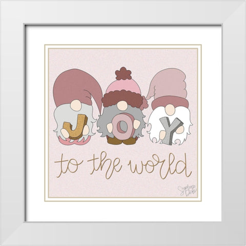 Joy to the World II White Modern Wood Framed Art Print with Double Matting by Dicks, Stephanie