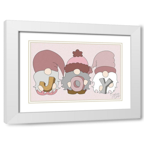 Joy White Modern Wood Framed Art Print with Double Matting by Dicks, Stephanie