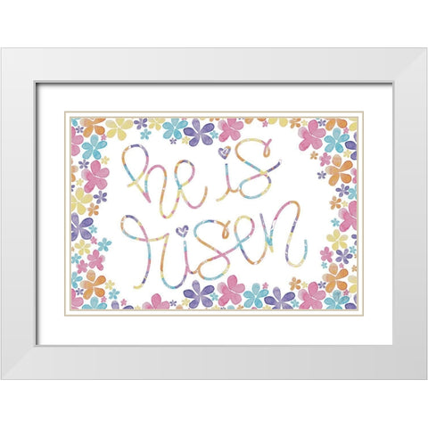 He is Risen White Modern Wood Framed Art Print with Double Matting by Dicks, Stephanie
