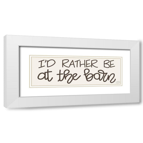 The Barn White Modern Wood Framed Art Print with Double Matting by Dicks, Stephanie