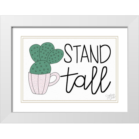 Stand Tall White Modern Wood Framed Art Print with Double Matting by Dicks, Stephanie
