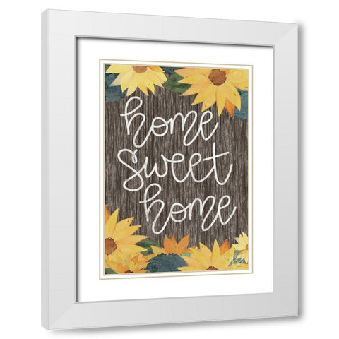 Home Sweet Home White Modern Wood Framed Art Print with Double Matting by Dicks, Stephanie