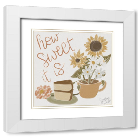 How Sweet White Modern Wood Framed Art Print with Double Matting by Dicks, Stephanie