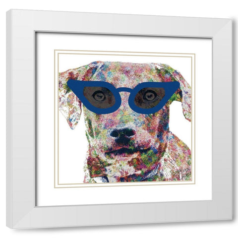 Mountain Cur White Modern Wood Framed Art Print with Double Matting by Dicks, Stephanie