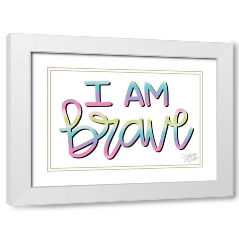 Brave White Modern Wood Framed Art Print with Double Matting by Dicks, Stephanie