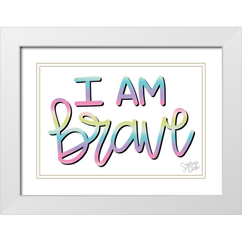 Brave White Modern Wood Framed Art Print with Double Matting by Dicks, Stephanie