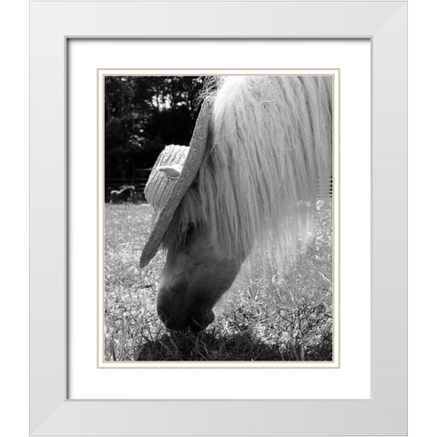 Mini Horse III White Modern Wood Framed Art Print with Double Matting by Dicks, Stephanie